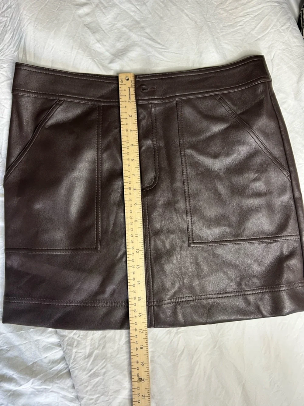 Marie Oliver Dark Brown Faux Leather Mini Skirt - Picture 4 of 8